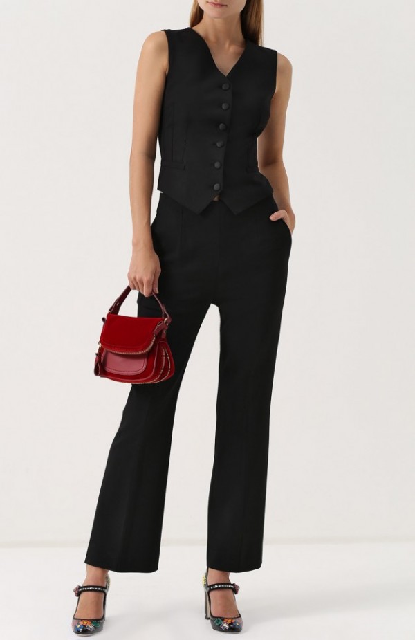 Жилет с контрастной шелковой спинкой