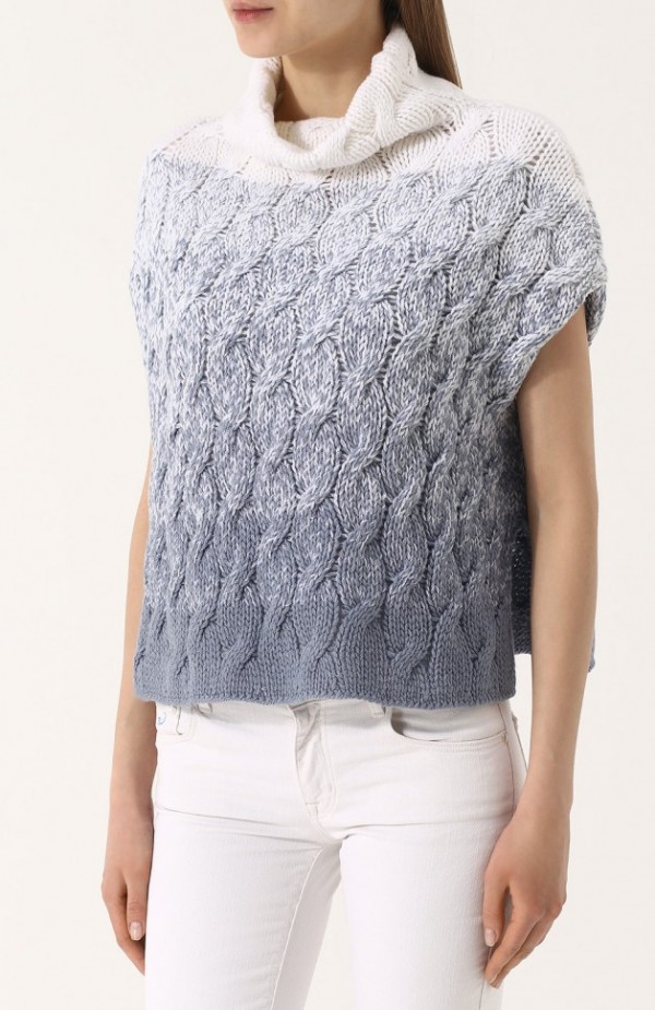 Кашемировый жилет фактурной вязки