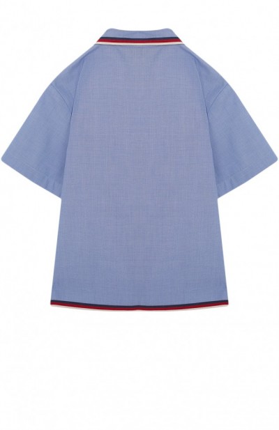 Хлопковая рубашка с контрастной отделкой